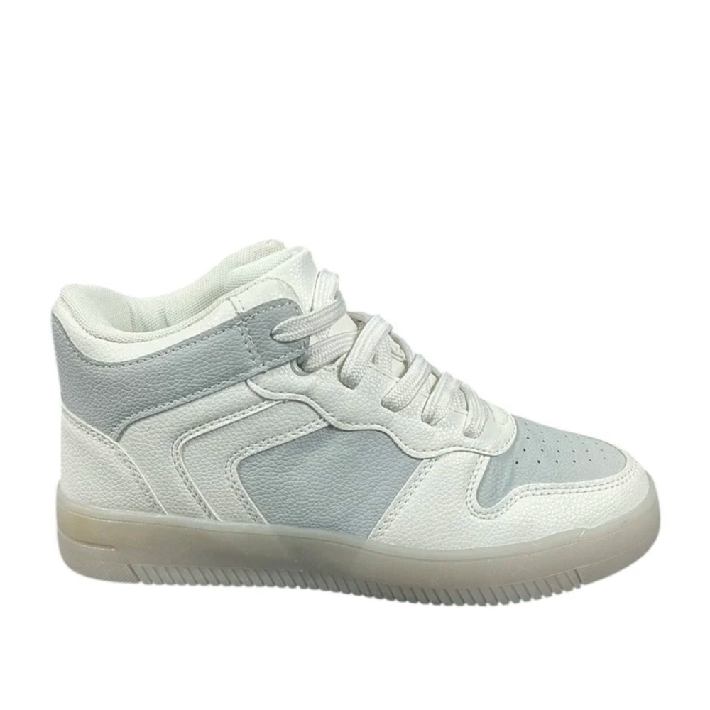 Art Class Kids High Top Sneakers White Gray Lace Up Casual Shoes Size 2